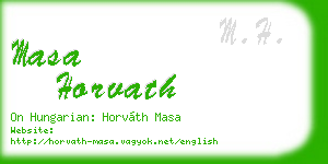 masa horvath business card