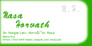 masa horvath business card